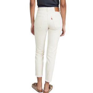 Levi's Women's Off White Wedgie Icon Fit Jeans High Rise Frayed Hem Size 31